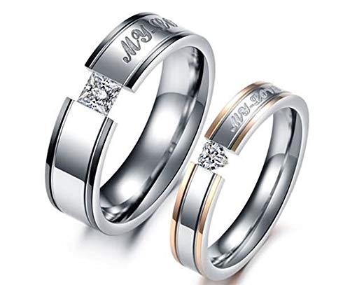 Bague couple alliance acier inoxydable le symbole éternel de votre amour pur