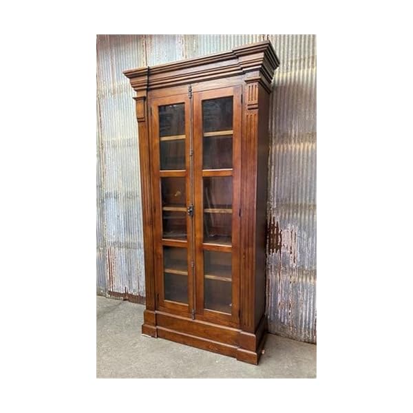 2 door walnut display library bookcase vintage elegant wood cupboard for study room living room dining room bedrooms offices lockable tool cabinet suitable for offices homes  urban country home decor