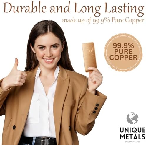 Unique Metals 1 Pound .999 Pure Copper Bar Bullion with Element Design -