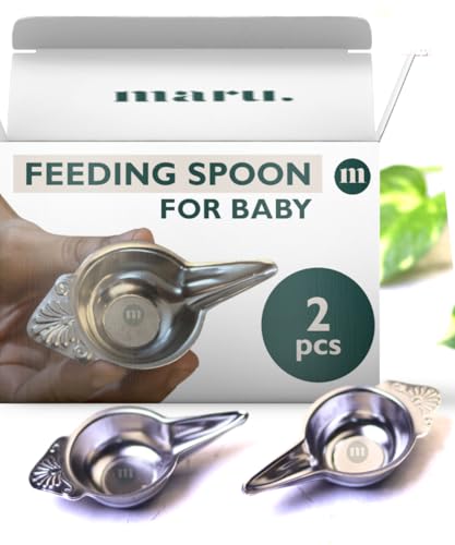 MARU Paladai for Baby Feeding Set of 2-20ml Each, New Born Baby Essentials - Multiple Uses as Milk Feeder, Medicine Dropper & Feeding Spoon - Perfect for Newborns and Babies Age 6 to 12 Months