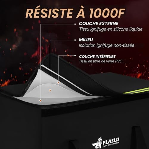 FLASLD Sac lipo Ignifuge Anti-Explosion avec Port de Charge et Sac de Stockage de Batterie lipo de Grande capacité, Noir : 22 x 9 x 9,5 Pouces – vue 4