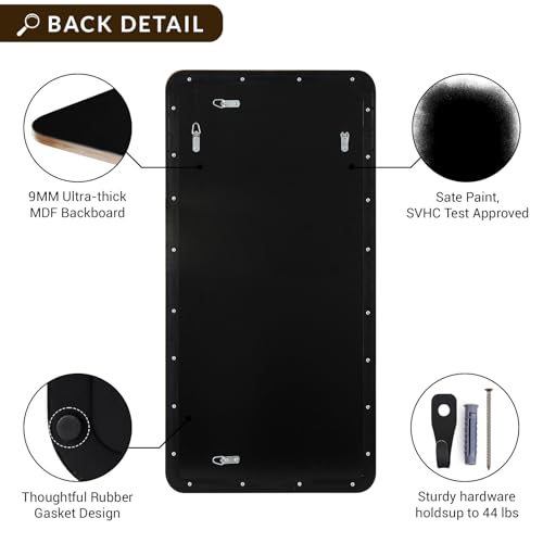Image of ANDY STAR 24x48 Inch Bronze Bathroom Mirror, Rounded Rectangle Oil Rubbed Bronze Mirrors for Bathroom Sink,Tube Metal Framed, 1'' Deep Wall Mounted Vertically /Horizontal