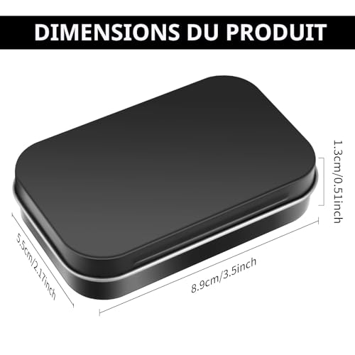 Ouligay Boîte rectangulaires en métal vides à charnière - Boîte vides en métal avec couvercles - Mini Metalldosen Portable pour Le Stockage de Bonbons, Bijoux, travaux manuels – vue 2