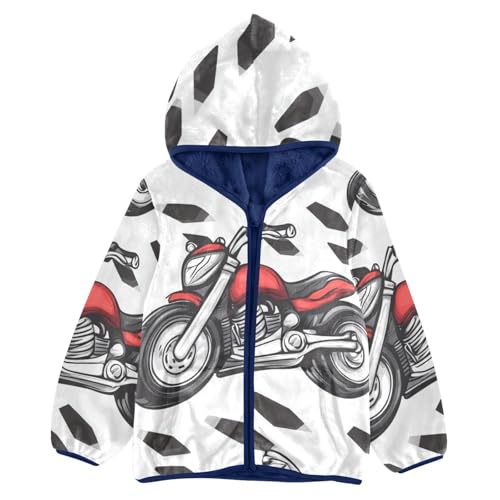 Cartoon Motorbike Girls Fleece Jacket Girls Fall Jacket Girls Zip Up Hoodie Girls Sherpa Jacket 2-10T