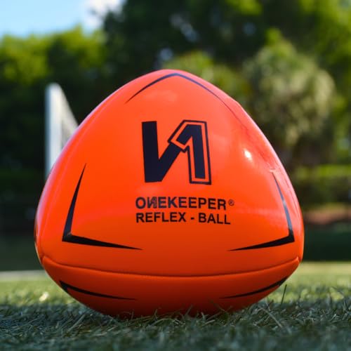 ONEKEEPER Soccer Reflex & Reaction Ball Orange for Agility, Reflex, and Speed Training for Kids and...