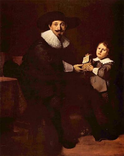Cuadro en lienzo de Rembrandt para decoración de paredes y salones vintage de 60x90cm