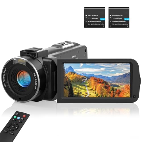 SIXTARY Camcorder 1080P 36MP FHD Vlogging Camera for YouTube, Streaming Video Recording, Video Camera 16X Digital Zoom 3.0″ LCD 270° Rotatable IPS Screen with Remote Control