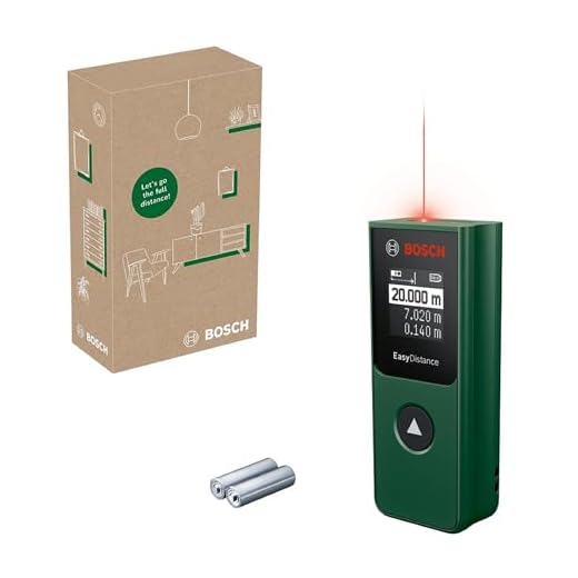 Bosch Laser-Entfernungsmesser EasyDistance 20 (einfache und präzise Messung bis 20 m, Hosentaschenformat, EIN-Tasten-Steuerung, in E-Commerce-Karton)