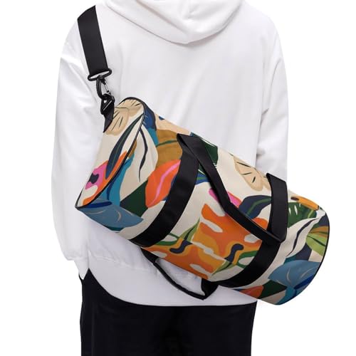 Sac week-end feuille colorée duffel bag de gym compact