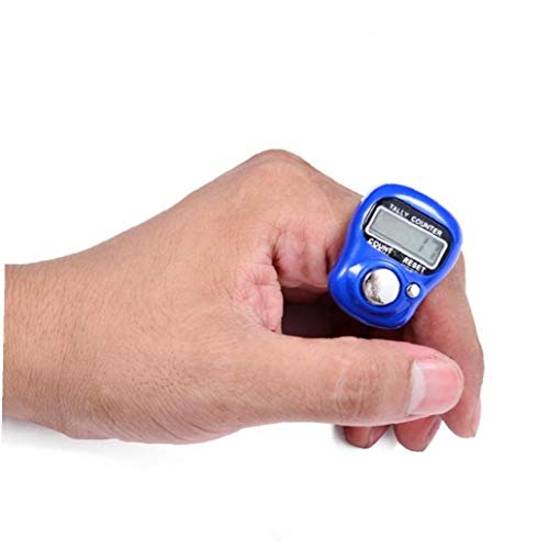 Lankater 1pc Mini Finger Contatori, 5 Dito Digital LED Elettronico Clicker, Palmare Clicca Contagiri, per Cucire Maglieria Tessitura Strumento