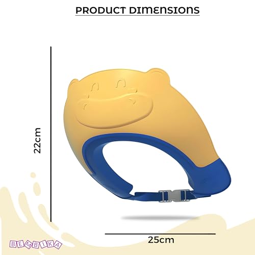 Image of Bembika Baby Shower Cap For Washing Hair, Eye Protection And Hair Wash Reusable, Waterproof, And Comfortable For Babies - (Bear Blue)