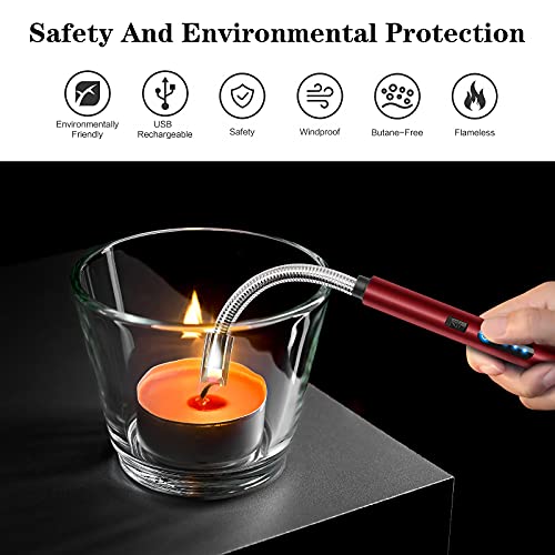 HOTERB Lichtbogen Feuerzeug , Elektro Feuerzeug USB Aufladbares Elektrisch Feuerzeug mit Touch Fläche, Elektronisches… – Bild 4
