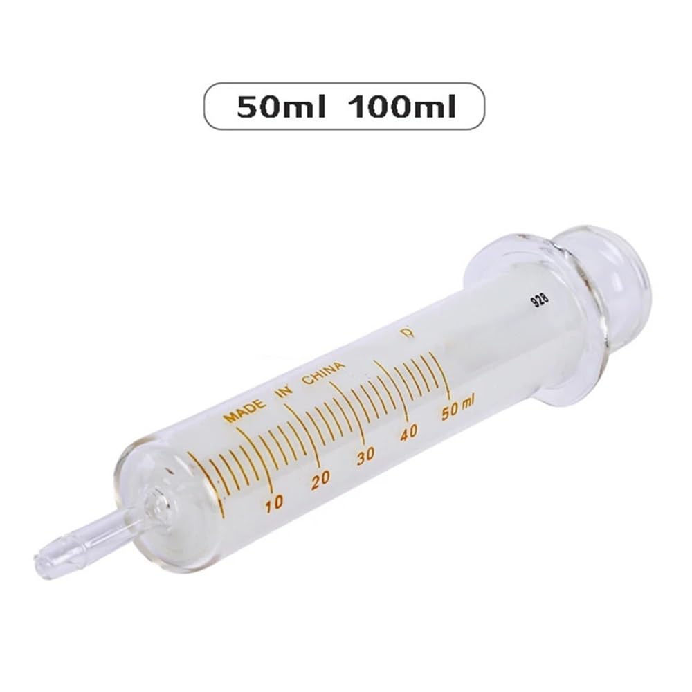 Cristalería de Laboratorio Jeringa de vidrio de boca grande, pipeta de vidrio individual for inyección de glicerina, reutilizable, 30-50-100 ml(30ml 2pcs)