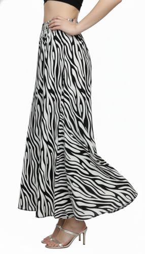 Image of VAGISHA Women's 4-Metre Flared Long Skirt | Skirts for Women Long Length | Long Skirts for Girls | Ethnic & Boho Printed Wear with Elastic Waist | Perfect for Party, Festive & Casual Look