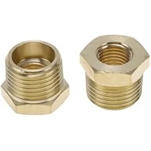 Brass Pipe Fittings 1/2" NPT Male x 1/4" NPT Female Reducing Hexagonal Joint 2 Pcs