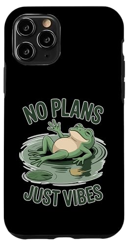 No Plans Just Vibes Funny Chill Frog ���w �X�}�z�P�[�X iPhone 11 Pro �p