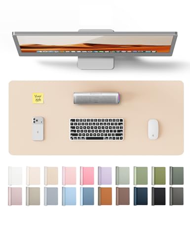 YSAGi Leather Desk Pad Protector, Office Desk Mat, Large Mouse Pad, Non-Slip PU Leather Desk Blotter, Waterproof Laptop Desk Writing Pad for Office and Home (23.6