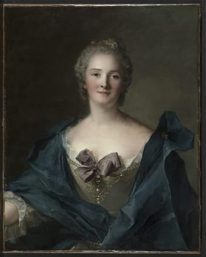 Toile portrait de femme par Jean-Marc Nattier, décoration murale rétro et raffinée 60x90cm
