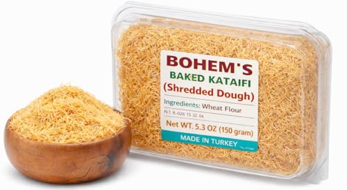 Kataifi Shredded Fillo Phyllo Dough, Baked Kataifi Pastry, Ingredient of Dubai Chocolate Pistachio Bars, Knafeh, kadayif for Pastries, Milky Desserts (5.3 Oz)