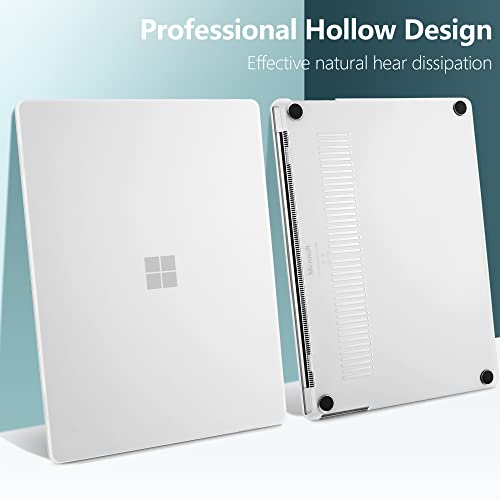 Twolskoo Case For 13.5" Microsoft Surface Laptop 5/4/3 With Alcantara Palm Rest Model 1950/1958/1867/1769, Protective Plastic Hard Shell & Keyboard Cover & Screen Protector & Dust Plugs, Frosted Clear #TOP6