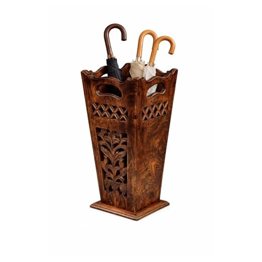 Elegant Antique Wooden Umbrella Stand Storage Rack