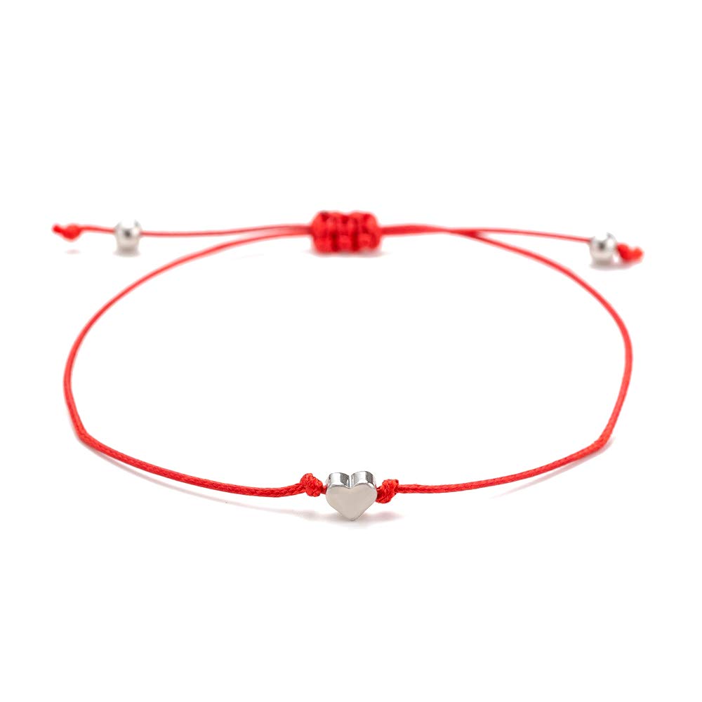 kelistomHandmade String Bracelet for Women Men Simple Red Black Braided Adjustable Charm Bracelets Minimalist Jewelry