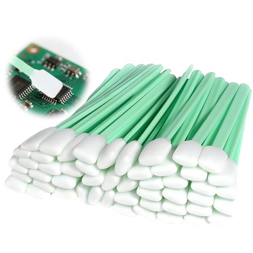 50 esponjas de limpieza largas estériles, bastoncillos de limpieza, bastoncillos de algodón de cabeza grande, bastoncillos de algodón para limpieza de espuma, bastoncillos de algodón rectangulares