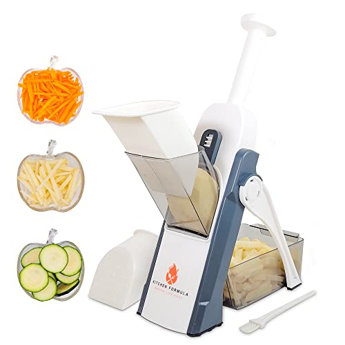 Kitchen Formula Mandolin Slicer- Julienne + Dicer For Vegetables, Multifunctional Safe Vegetable Cutter, Chopper- Pump'n'slice Chopper & Slicer- Safe And Easy To Use #TOP13