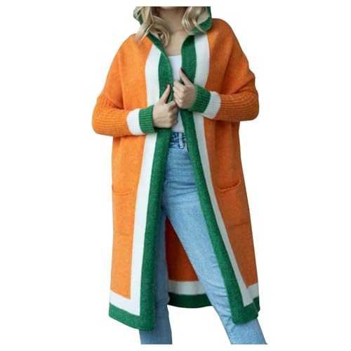 Cardigan largo con capucha mujer chaqueta ligera contra el viento casual de invierno