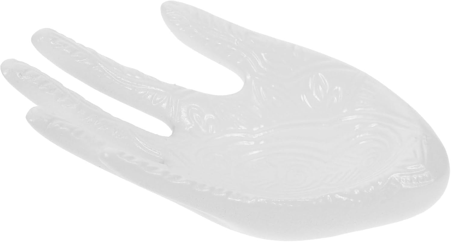 White Resin Jewelry Display Holder for Rings and Earrings Desktop Stand