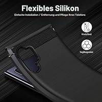 ivoler Silikon Hülle für Samsung Galaxy Note 10+ / Note 10 Plus 4G / 5G, [Militärischer Schutz] Stoßfest Handyhülle, Dünne Weiche Flexible TPU Kratzfest Schutzhülle Anti-Fingerabdruck Case, Schwarz – Ansicht 4