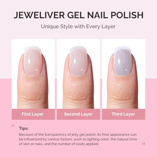 Image of MelodySusie Milky Blue Gel Nail Polish, 0.5Fl.oz Jeweliver Gel Polish Translucent Light Baby Blue Pastel Color White Soak Off UV LED Art Design Manicure Gift for Girls Salon DIY At Home JM11