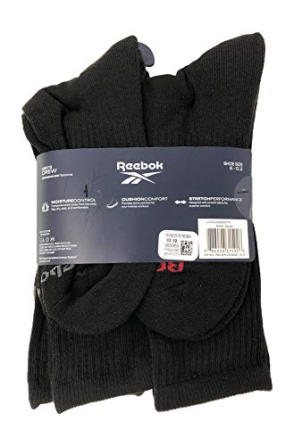 Reebok 6 Pack Mens Performance Training Crew Socks (Black/Red/Grey)3
