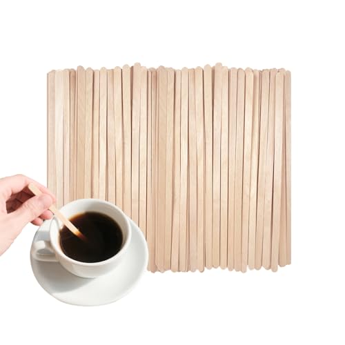 KTOJOY 1000 Pack Birch Wood Coffee Stirrers 7 Inch Sturdy Coffee Stir Sticks Smooth Round Ends Splinter-Free Disposable Stir Sticks for Coffee Cocktails Office Home Use