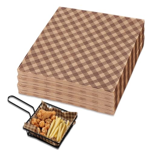 CYMYGS 100 Pcs Greaseproof Paper Sheets Wax Paper Brown Wrapping