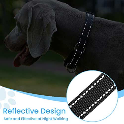 Gonalulu Martingale Nylon Safety Training Dog Collar. Reflective No-Pull Slip Collar For Small Medium Large Dogs (Black, M:14-17" * 1") #TOP5