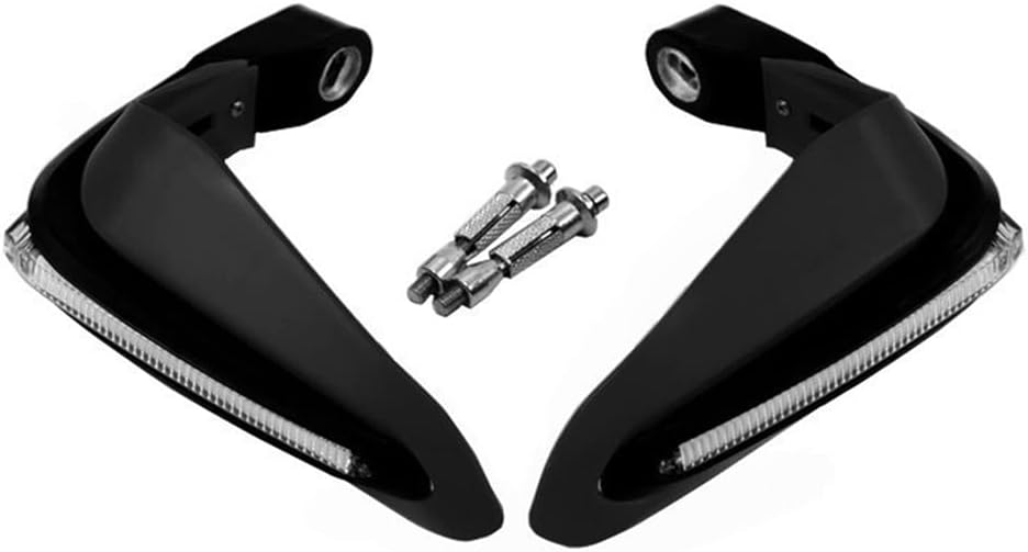 Zcargel 1 Pair Handlebar Guards, Motorcycle Modification Accessories Led Light Hand Guard Windshield Motorcycle Universal Handguards Dirt Bike Hand Guards with Drl Running Light/bar End Plugs