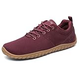 SAGUARO Barefoot Zapatillas Minimalistas Mujer Calzado Descalzo Casual Barefoot Shoes Zapatillas De Trail Ligeros Transpirables Flexibles Exterior con Wide Tox Box Rojo,Gr.42