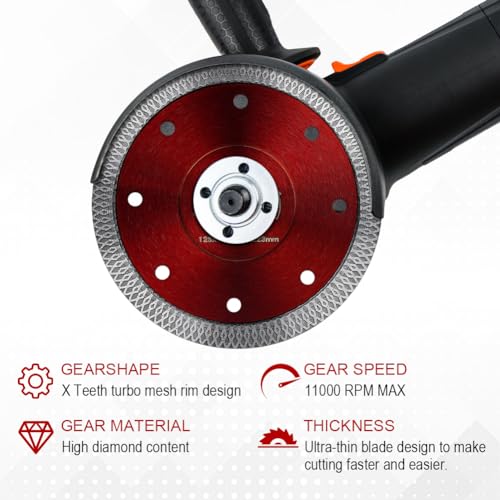 flintronic 125mm Diamond Cutting Discs for Angle Grinder, 2PCS Super Thin Diamond Saw Blade, Clean Cut on Porcelain, Tiles, Granite, Marble, Stones, Bricks & Ceramics, Wet Cutting, 4.9" 4 flintronic 125mm Diamond Cutting Discs for Angle Grinder, 2PCS Super Thin Diamond Saw Blade, Clean Cut on Porcelain, Tiles, Granite, Marble, Stones, Bricks & Ceramics, Wet Cutting, 4.9" - Image 4