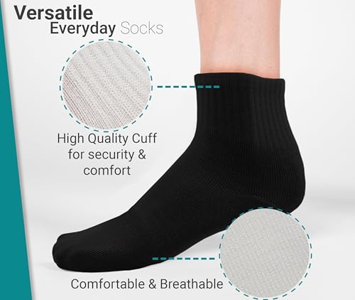 Winterlace 48 Pairs of Mens Thin Quarter Ankle Socks, Casual Sports Comfortable Bulk Pack3