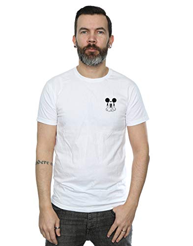 Image of Disney Men's Mickey Mouse Don’t Speak Breast Print T-Shirt White Large
