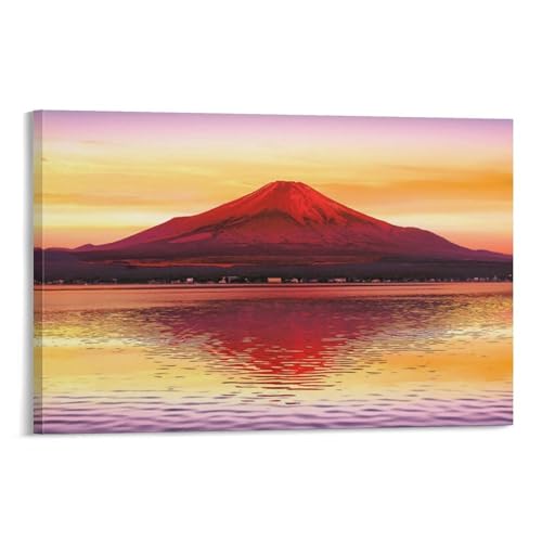 夕焼け 霊峰赤富士 ポスター ホーム装飾 アートパネル 壁アート 現代壁掛け 絵画 版画 芸術作品 インテリア12x18inch(30x45cm)