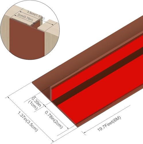 Image of URBANMONK T-Shape Silicon Door Bottom Sealing Strip | Window Sealing Strips for Gap | Door Bottom Sealing Strip Guard | Protector from Cockroach, Insect, Bugs, Air & Dust | (Brown, 3 Meter)