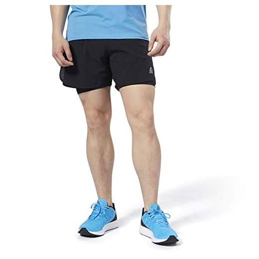 Reebok herr One Series Epic 2-1 shorts svart, vita byxor, XL