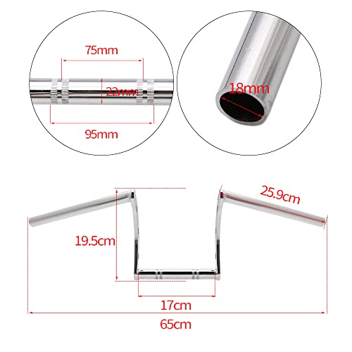 Hnaya Motorcycle Handlebar Z Bars 22Mm 7/8" Handlebars For Drag Custom Bobber Chopper Cruisers Softail Dyna Sportster (Black) #TOP4