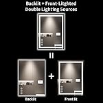 LOAAO 24X32 LED Bathroom Mirror with Lights, Anti-Fog, Dimmable, Backlit + Front Lit, Lighted Bathroom Vanity Mirror for Wall, Memory Function, Tempered Glass, Shatter-Proof, ETL Listed - Image 5