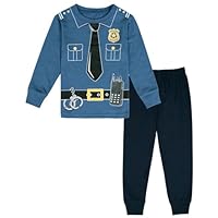 QXDZSW Kids Pajamas Sets Fireman Sleepwear Boys Police Cosplay Pijamas Halloween Pyjamas Children Long Sleeve Tops+Pants 2pcs