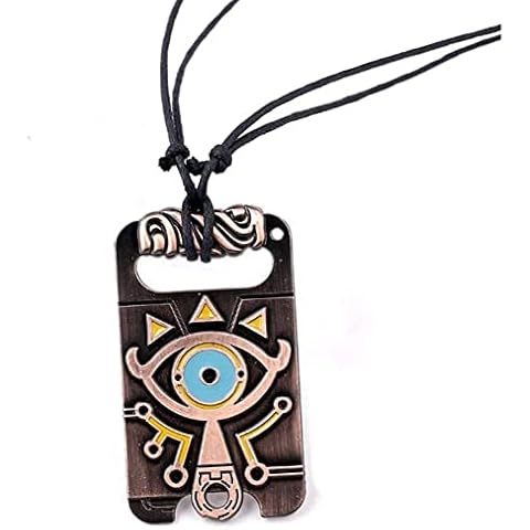 MEETCUTE Vintage Unisex Necklace,The Legend of Zelda Breath of The Wild Sheikah Eye Dog Tag Necklace Cosplay Cover