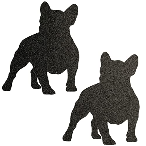 2x Reflektoraufkleber, Französische Bulldogge French Bulldog Bully Frenchi dog Reflexsticker reflektierende Aufkleber schwarz reflector Reflex Reflective y Fahrrad Bike Fahrrad Bicicleta Auto Sticker