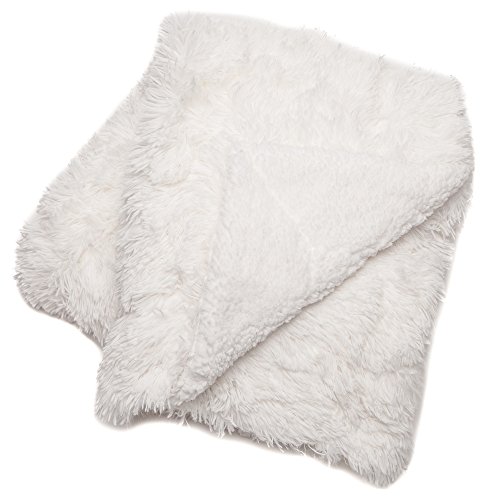 Chanasya Solid Faux Long Fur Throw Blanket - Soft, Fuzzy Throw Blanket - For Bed Or Couch - 50" X 65” - White #TOP7